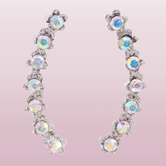 Jewelry - Dainty Floral Ear Climber Crawler Earrings